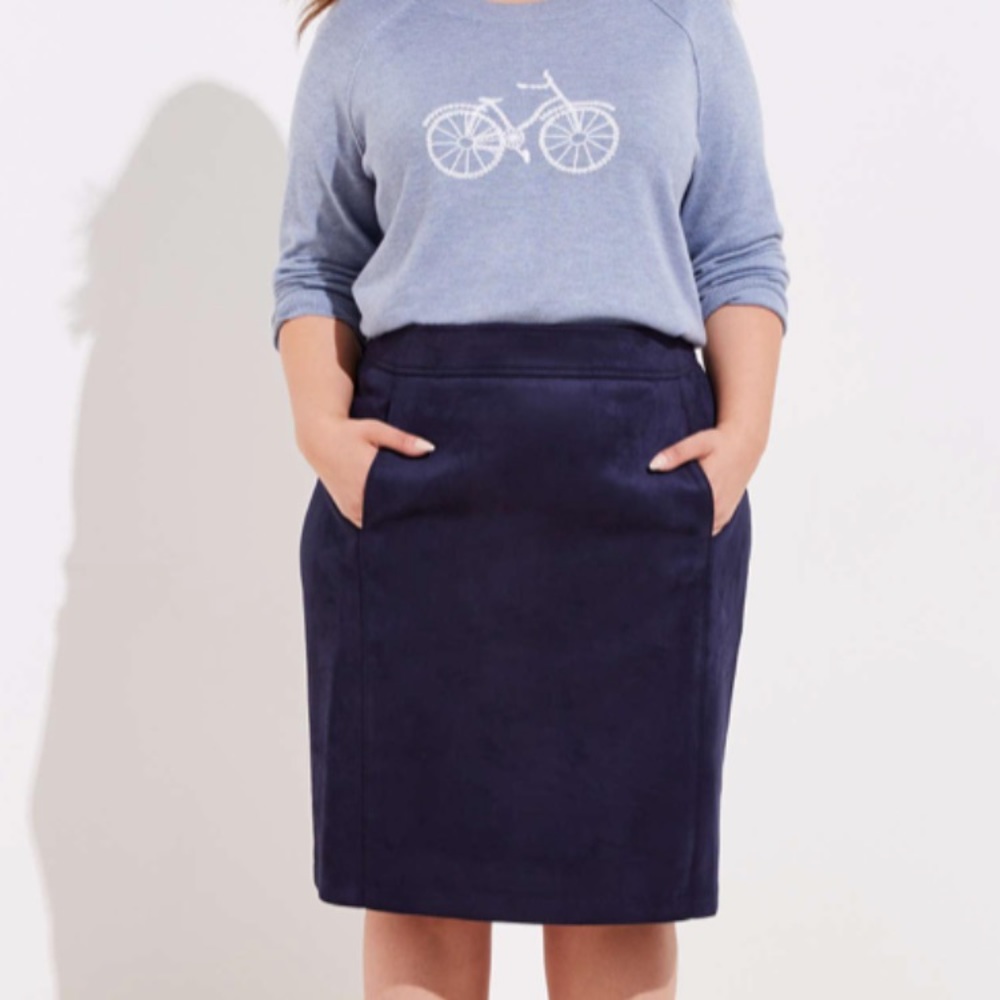 *NEW* Loft Plus Faux Suede Pencil Skirt
